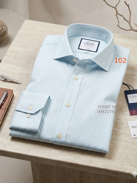 Áo Sơ mi dài tay CTW Xanh lá sọc