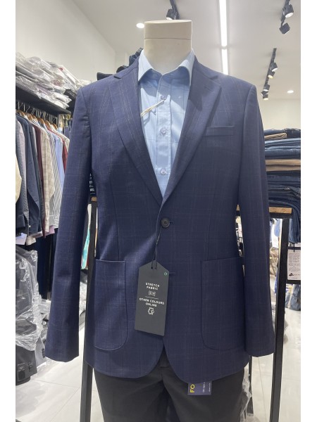 Áo Blazer NEX Navy kẻ chìm